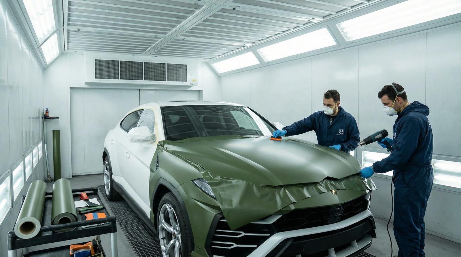 蜜桃改装视频-军绿色车身贴膜